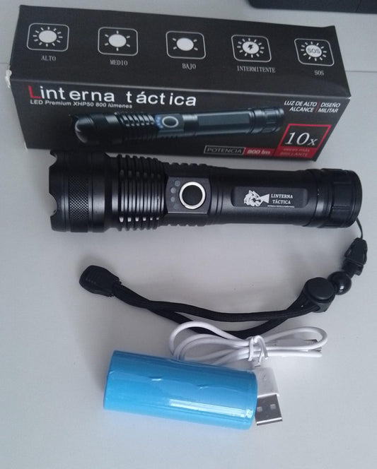 Linterna LED Recargable de Alta Potencia