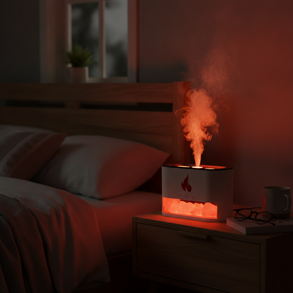 Mini Humidificador con Efecto de Llama