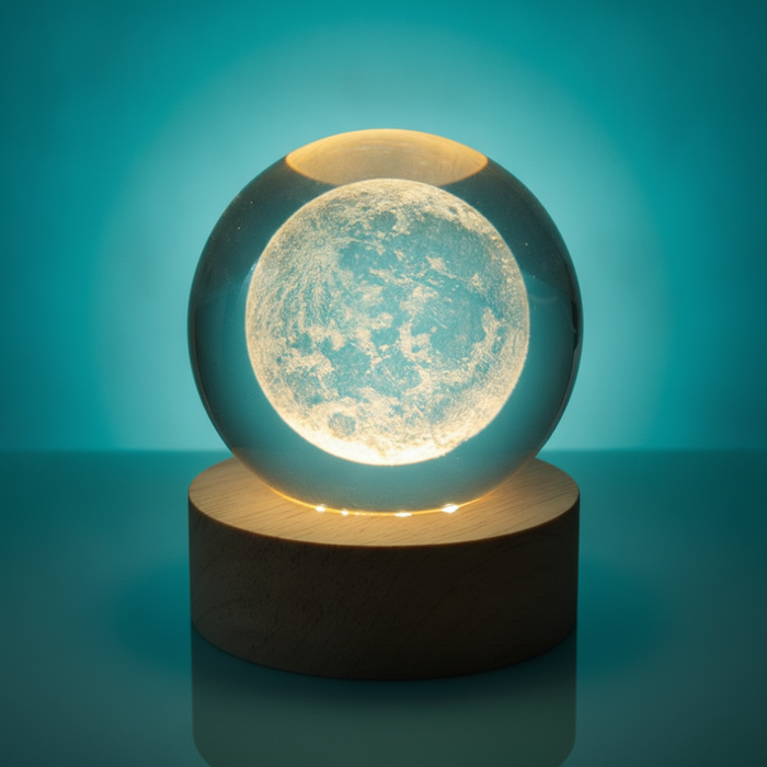 Lampara Luna Llena 3D Flotante